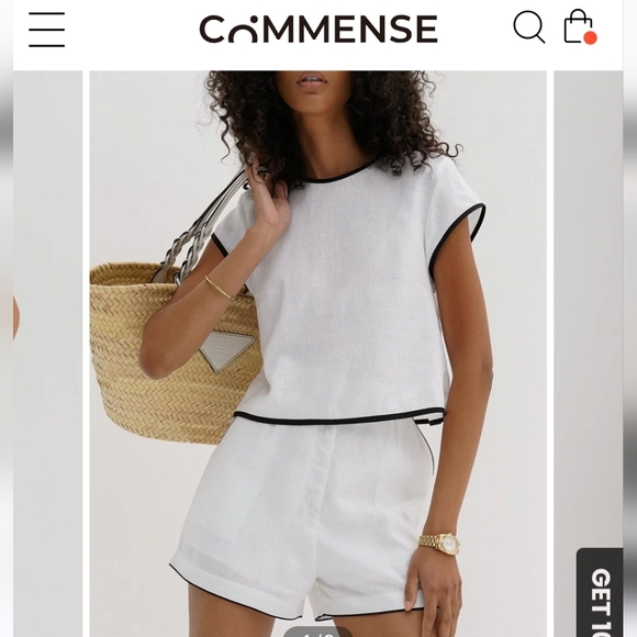 Commense | Shorts | Commense White Set With Black Accents | Poshmark